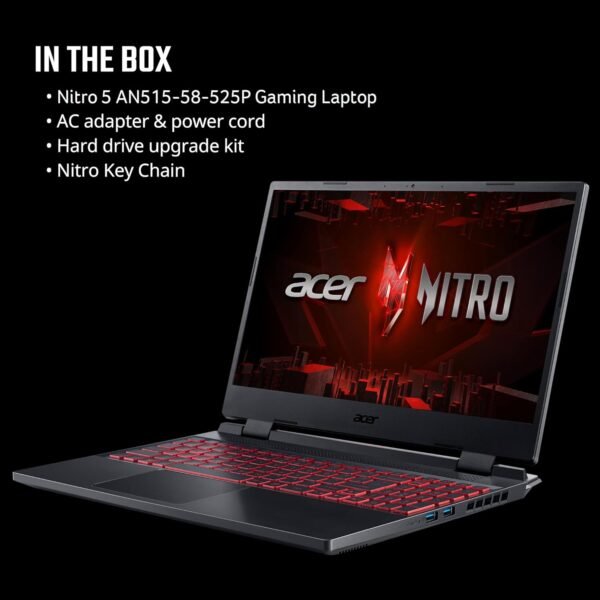 Acer Nitro 5 Gaming Laptop, Intel Core i5-12500H, NVIDIA GeForce RTX 3050, GPU, 15.6" FHD 144Hz IPS Display, 8GB DDR4, 512GB PCIe, SSD, American English Backlit Keyboard - Image 12