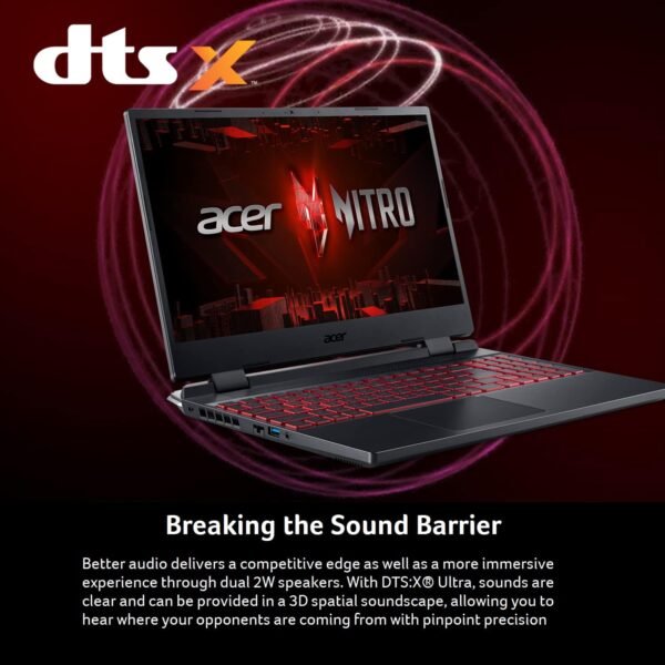 Acer Nitro 5 Gaming Laptop, Intel Core i5-12500H, NVIDIA GeForce RTX 3050, GPU, 15.6" FHD 144Hz IPS Display, 8GB DDR4, 512GB PCIe, SSD, American English Backlit Keyboard - Image 8