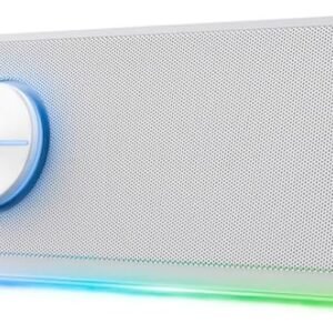 Trust Gaming GXT 619W Thorne PC Soundbar, 12W Peak Power, RGB Lighting, PC Speakers AUX 3.5 mm Jack, USB Powered Sound Bar, Compact Stereo Speaker for Computer, Desktop, Laptop - White