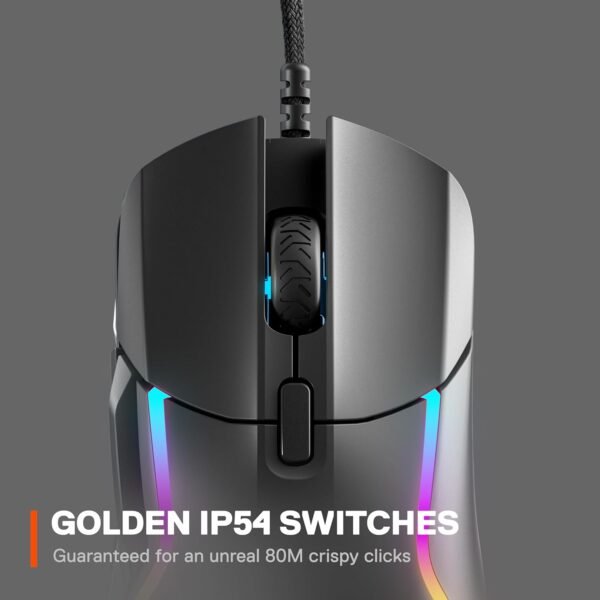 SteelSeries Rival 5 - Gaming Mouse – FPS, MOBA, MMO, Battle Royale – 18,000 CPI TrueMove Air Optical Sensor – 9 Programmable Buttons – 85 g Competitive Weight, Black - Image 4