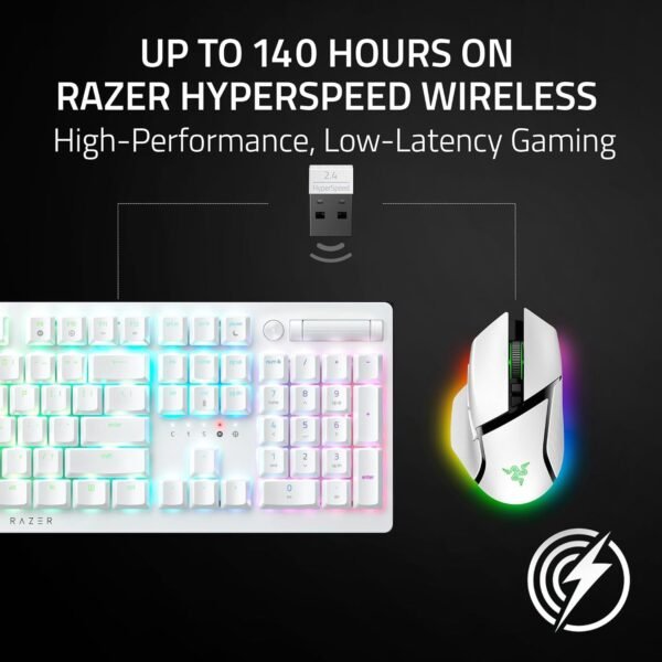 Razer Basilisk V3 Pro 35K - Fully Customizable Wireless Ergonomic Gaming Mouse with Chroma RGB - 35K Optical Sensor (Configurable Tilt Wheel, 1K Hz Polling Rate, 13 Customizable Controls) White - Image 4