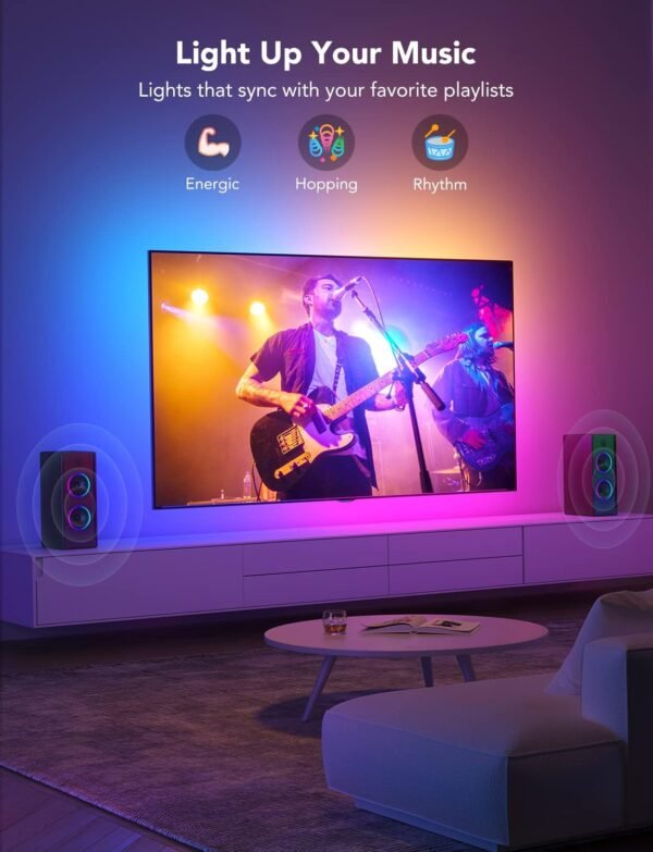 Govee LED TV Backlight 4.6M, RGBIC LED Strip Light for 70-80 inch TVs, Intelligent Lights with Bluetooth and Wi-Fi, Works with Alexa & Google Assistant, Music Sync, 99+ Scene Modes, Adapter Power - Image 5