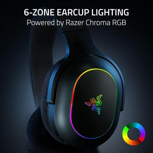 Razer Barracuda X Chroma - Wireless Multi-Platform Gaming Headset with 6 Zone Chroma RGB (SmartSwitch Hyperspeed & Bluetooth, 40mm Drivers, Detachable HyperClear Cardioid Mic) Black - Image 4