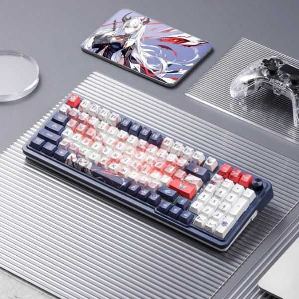 Redragon K686 PRO 98 Keys Wireless Gasket RGB Gaming Keyboard, 3-Modes Anime Mechanical Keyboard w/Hot-Swap Socket, Dedicated Knob Control & Sound Absorbing Pads, Custom Hi-Fi Linear Switch - Image 9