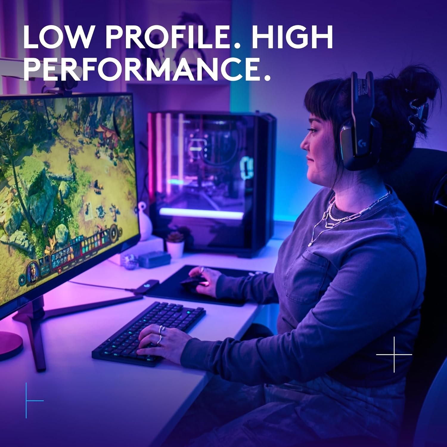 Logitech G G515 LIGHTSPEED TKL Low Profile Wireless Gaming Keyboard, LIGHTSYNC RGB, Thin Tenkeyless Design, PBT Keycaps, Tactile Mechanical Switches, QWERTY UK English Layout - Black - Image 2