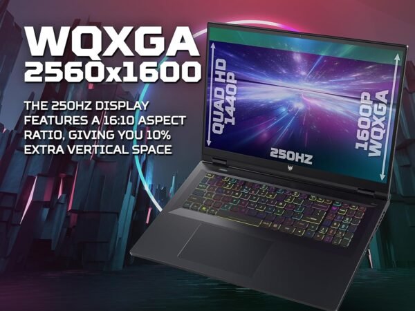 Acer Predator Helios 18 PH18-71 18-inch Gaming Laptop - (Intel Core i9-13900HX, 32 GB RAM, 2 TB SSD, NVIDIA GeForce RTX 4080 12G, 2560 x 1600 250Hz Mini LED Display, Windows 11, Black) - Image 4
