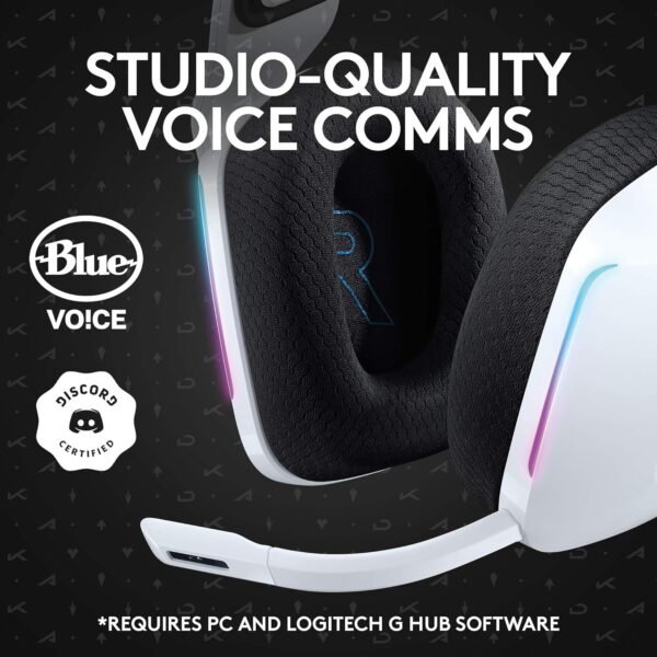 Logitech G 733 K/DA Wireless Gaming Headphones,LIGHTSPEED,RGB LIGHTSYNC,Blue VO!CE Microphone Technology,29 Hours Battery,DTS Headphone:X 2.0 Technology,PC - LOL Edition - White - Image 7