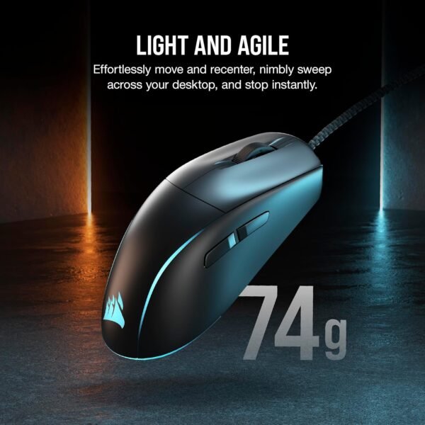 Corsair M75 Wired RGB Lightweight FPS Gaming Mouse – 26,000 DPI – Swappable Side Buttons – PC – Black - Image 6