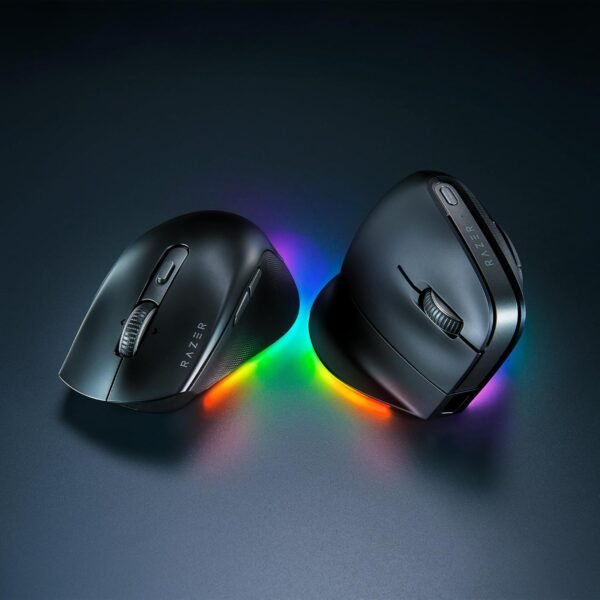 Razer Pro Click V2 - Wireless ergonomic mouse - AI Prompt Assist - 30K Optical Sensor - 3.5 months battery life (14 zones Chroma RGB, HyperScroll tiltable mouse wheel) Black - Image 14