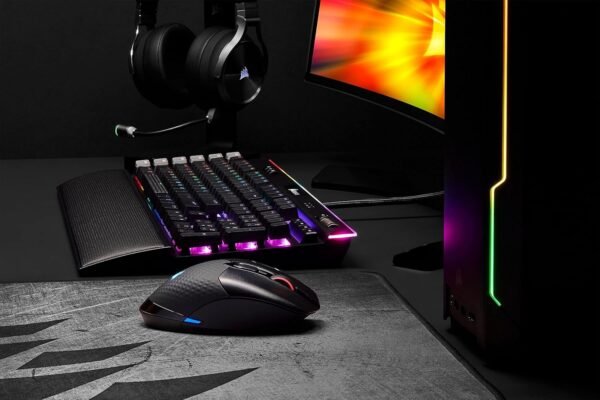 CORSAIR DARK CORE RGB PRO SE Wireless FPS/MOBA Gaming Mouse with Qi Wireless Charging – 18,000 DPI – 8 Programmable Buttons – Sub-1ms Wireless – iCUE Compatible – PC, Mac, PS5, PS4, Xbox – Black - Image 2