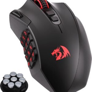 Redragon M921 MMO Gaming Mouse, 12400 DPI High Precision Wired RGB Mice w/18 Programmable Buttons, 12 Side Macro Keys, Software Supports for PC Laptop