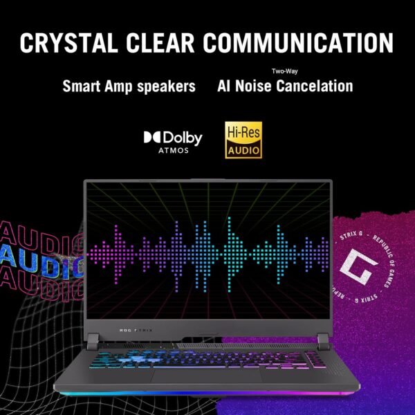 ASUS ROG Strix G15 (2022) Gaming Laptop, 15” 16:10 FHD 144Hz, GeForce RTX 3050, AMD Ryzen™ 7 6800H/HS, 16GB DDR5, 512GB PCIe SSD, Wi-Fi 6E, Windows 11, G513RC-ES73, Eclipse Gray - Image 6