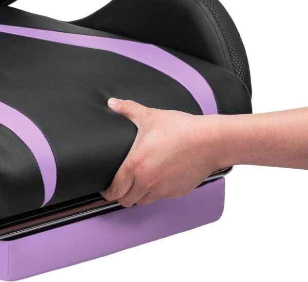 HOFFREE Gaming Chair Massage with Bluetooth Speakers and Led Lights Ergonomic Computer Gaming Chair with Footrest RGB Video Game Chair with High Back Lumbar Support Purple and Black - Image 8