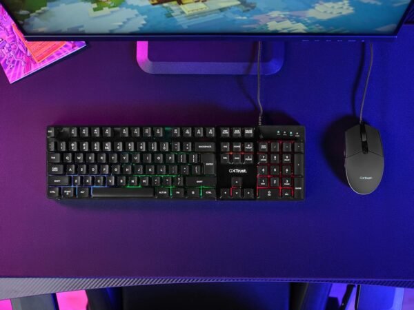 Trust Gaming Keyboard and Mouse Set GXT 838 Azor - Keyboard with QWERTY UK Layout, LED illumination, 8 Key Anti-Ghosting, 12 Multimedia Keys, 800–3000 DPI - Black - Image 6
