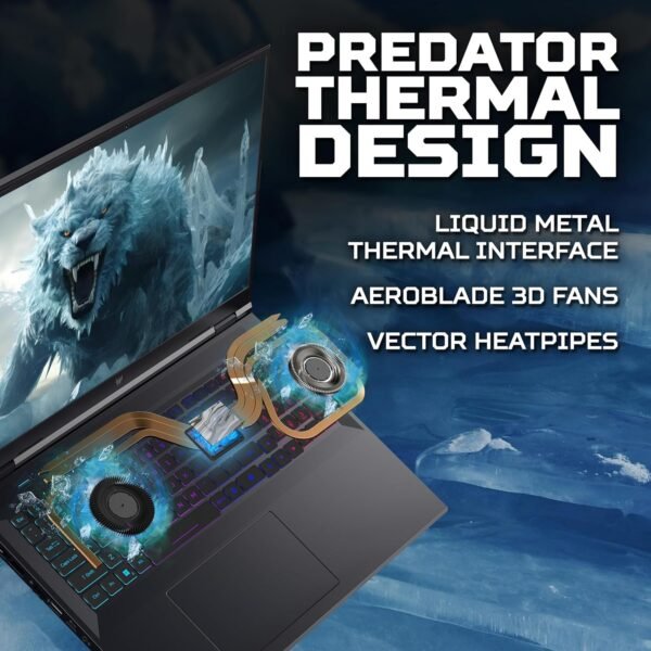 Acer Predator Helios Neo 18 PHN18-71 Gaming Laptop - Intel Core i7-14700HX, 16GB, 1TB SSD, NVIDIA GeForce RTX 4070 8G, 18"WQXGA IPS 165Hz DCI-P3 100%, Windows 11 , Black - Image 6