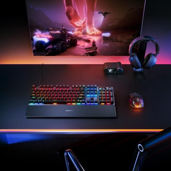 SteelSeries Apex Pro Gen 3 Gaming Keyboard - OmniPoint 3.0 HyperMagnetic Switches - Adjustable Actuation - Rapid Trigger - Game-Ready Presets - Rapid Tap/SOCD - OLED - RGB - USB-C - English QWERTY - Image 2