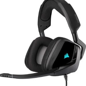 Corsair VOID ELITE RGB USB Gaming Headset (7.1 Surround Sound, Optimised Omnidirection Microphone, Customisable RGB Lighting, Microfibre Mesh Fabric Earpads, Aluminium Construction) - Black