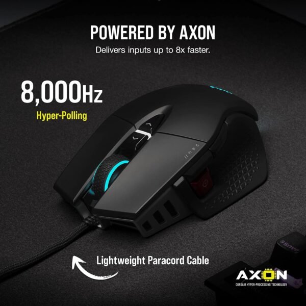 CORSAIR M65 RGB ULTRA Wired Tunable FPS Gaming Mouse – 26,000 DPI – Optical Switches – Weight System – AXON Hyper-Processing Technology – iCUE Compatible – PC, Mac, PS5, PS4, Xbox – Black - Image 3