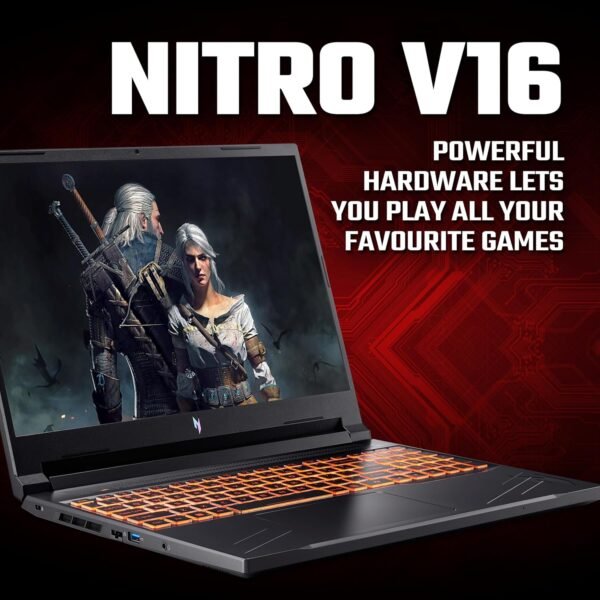 Acer Nitro V16 ANV16-41 Gaming Laptop - AMD Ryzen 7 8845HS, 16GB, 1TB SSD, NVIDIA GeForce RTX 4060, 16" WUXGA 165Hz, Windows 11 , Black - Image 3