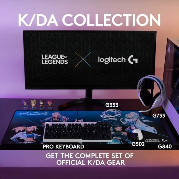 Logitech G 733 K/DA Wireless Gaming Headphones,LIGHTSPEED,RGB LIGHTSYNC,Blue VO!CE Microphone Technology,29 Hours Battery,DTS Headphone:X 2.0 Technology,PC - LOL Edition - White - Image 3