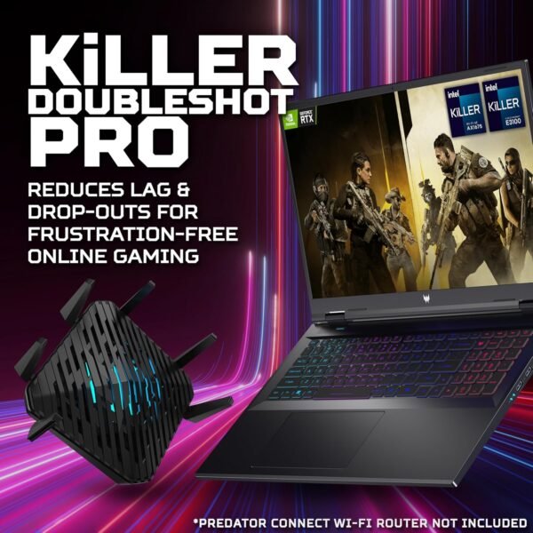 Acer Predator Helios Neo 18 PHN18-71 Gaming Laptop - Intel Core i7-14700HX, 16GB, 1TB SSD, NVIDIA GeForce RTX 4070 8G, 18"WQXGA IPS 165Hz DCI-P3 100%, Windows 11 , Black - Image 8