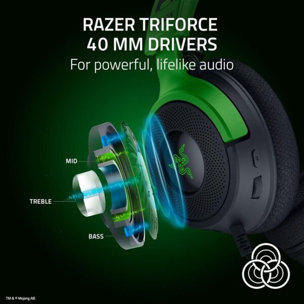 Razer Kraken V4 X Wired Gaming Headset: 40 mm Drivers - Cardioid Mic - Memory Foam Cushions - Chroma RGB Lighting - Type C & Type A Cable - for PC, Mac, PS5, Nintendo Switch - Minecraft Edition - Image 3