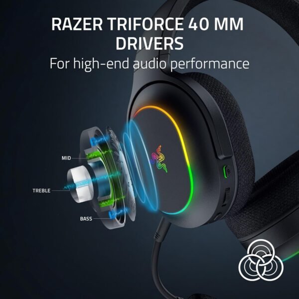 Razer Barracuda X Chroma - Wireless Multi-Platform Gaming Headset with 6 Zone Chroma RGB (SmartSwitch Hyperspeed & Bluetooth, 40mm Drivers, Detachable HyperClear Cardioid Mic) Black - Image 5