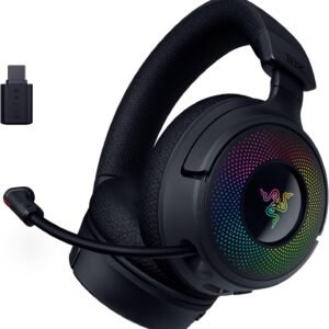 Razer Kraken V4 - Wireless Gaming Headset (3 Modes Connectivity, TriForce 40mm Drivers, 9-Zone RGB Earcup Lighting, Mix & Volume adjustments, THX Spatial Audio) Black