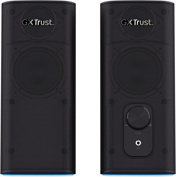 Trust Gaming GXT 612 Cetic Bluetooth Speaker Set 2.0, Wireless PC Speakers with RGB Lights, 18W (10W RMS), 76% Recycled Plastic, USB Powered Stereo Computer Speakers for Desktop/Laptop - Black - Image 9