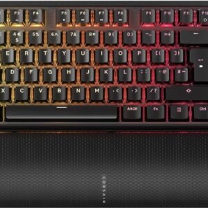 CORSAIR K70 CORE TKL WIRELESS RGB Tenkeyless Mechanical Gaming Keyboard – Pre-Lubed MLX Red v2 Linear Switches, SOCD, ABS Double-Shot Keycaps, Sound Dampening, 1000Hz Polling, QWERTY UK – Black