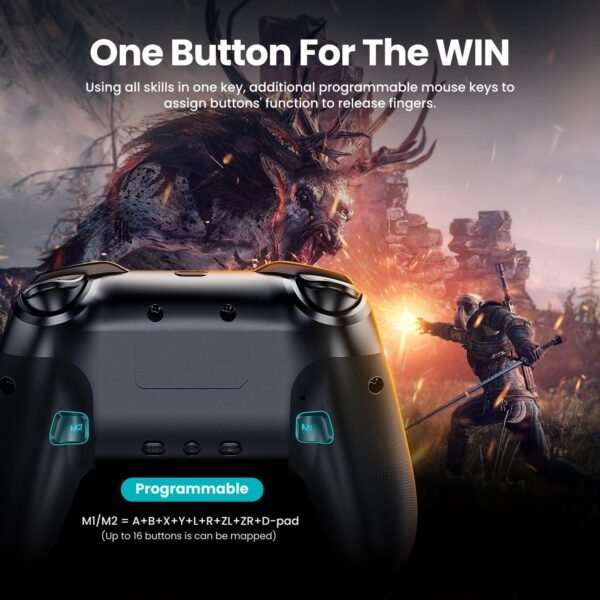 VOYEE Wireless Switch Controllers, Pro Controller for Lite/OLED/Windows PC, One-Key Pairing Gamepad with 9-Color RGB LEDs 1000mAh Battery 6-Axis Motion Wake Up Function - Image 4