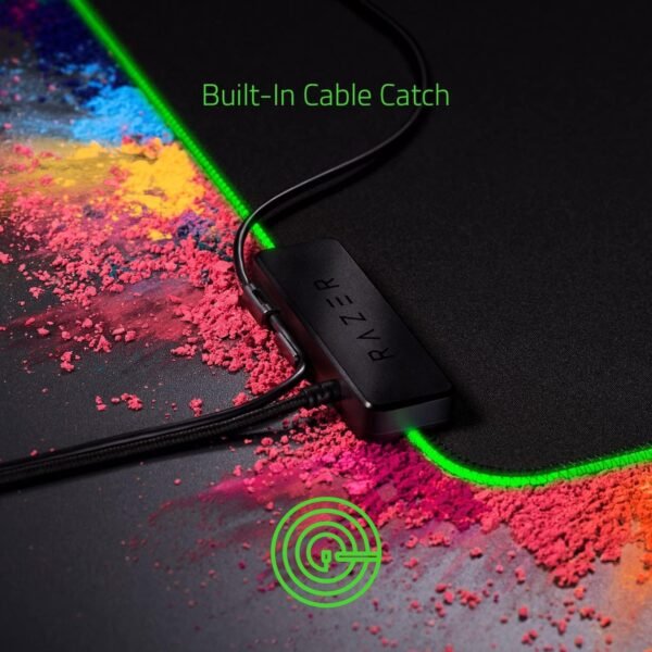 Razer Goliathus Chroma - Soft Gaming Mouse Mat with RGB Lighting (Cable Holder, Fabric Surface, Non-Slip, Quilted Edge, Optimized for all Mice) Black - Image 7