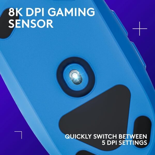 Logitech G203 LIGHTSYNC Gaming Mouse with Customizable RGB Lighting, 6 Programmable Buttons, Gaming Grade Sensor, 8K DPI Tracking, Lightweight - Blue - Image 2