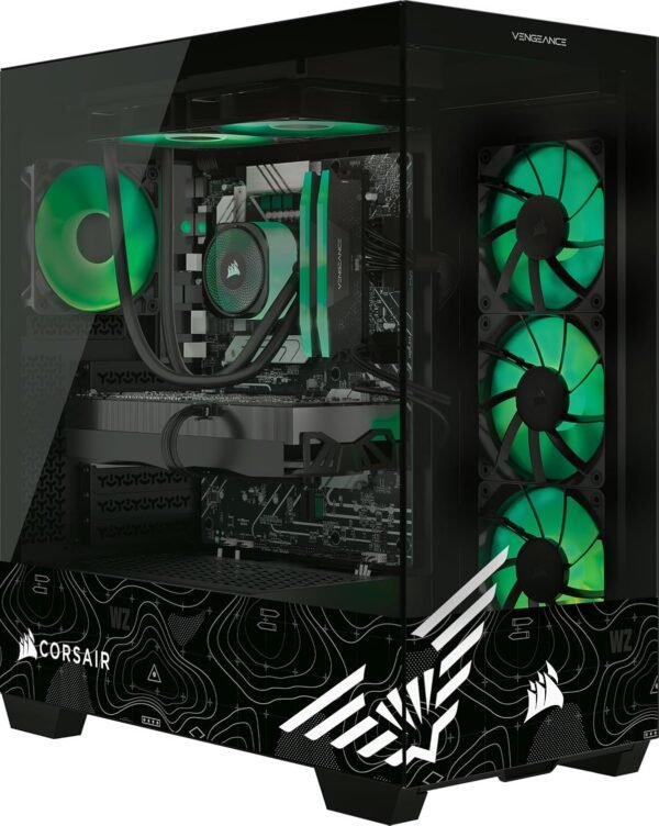 Corsair Vengeance a7500 Call of Duty® Warzone Edition Gaming PC – Liquid Cooled AMD Ryzen™ 7 9800X3D CPU – NVIDIA® GeForce RTX™ 5070Ti GPU – 32GB Vengeance RGB DDR5 Memory – 2TB M.2 SSD – Black