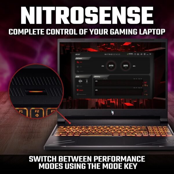 Acer Nitro V16 ANV16-41 Gaming Laptop - AMD Ryzen 7 8845HS, 16GB, 1TB SSD, NVIDIA GeForce RTX 4060, 16" WUXGA 165Hz, Windows 11 , Black - Image 8