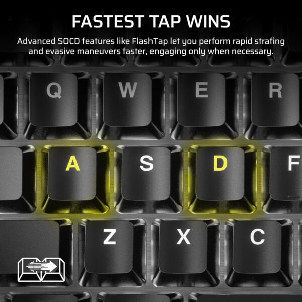 CORSAIR K70 RGB PRO Mechanical Wired Gaming Keyboard – Cherry MX Red Linear Switches, SOCD, PBT Double-Shot Keycaps, 8000Hz Hyper-Polling, NKRO, Anti-Ghosting, Tournament Switch, QWERTY UK – Black - Image 4