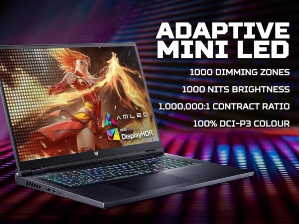 Acer Predator Helios 18 PH18-71 18-inch Gaming Laptop - (Intel Core i9-13900HX, 32 GB RAM, 2 TB SSD, NVIDIA GeForce RTX 4080 12G, 2560 x 1600 250Hz Mini LED Display, Windows 11, Black) - Image 5