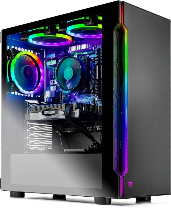 SkyTech Shadow 3.0 Gaming Computer PC Desktop - Ryzen 5 3600 6-Core 3.6GHz, RTX 2060 6G, 500GB SSD, 16GB DDR4 3000, RGB Fans, AC WiFi, Windows 10 Home 64-bit, Black