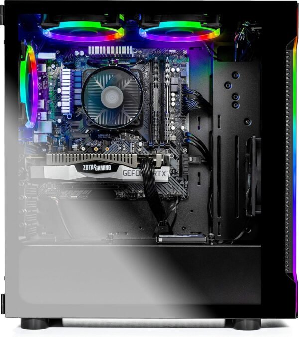 SkyTech Shadow 3.0 Gaming Computer PC Desktop - Ryzen 5 3600 6-Core 3.6GHz, RTX 2060 6G, 500GB SSD, 16GB DDR4 3000, RGB Fans, AC WiFi, Windows 10 Home 64-bit, Black - Image 2